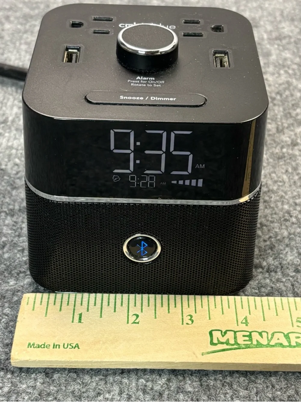 Brandstand CubieBlue Alarm Clock Bluetooth Speaker Charging Station 2 USB Hotel - Picture 12 of 16